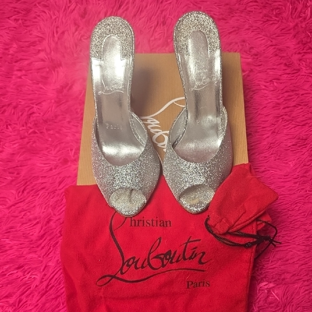 Christian Louboutin Glittering Silver Heels